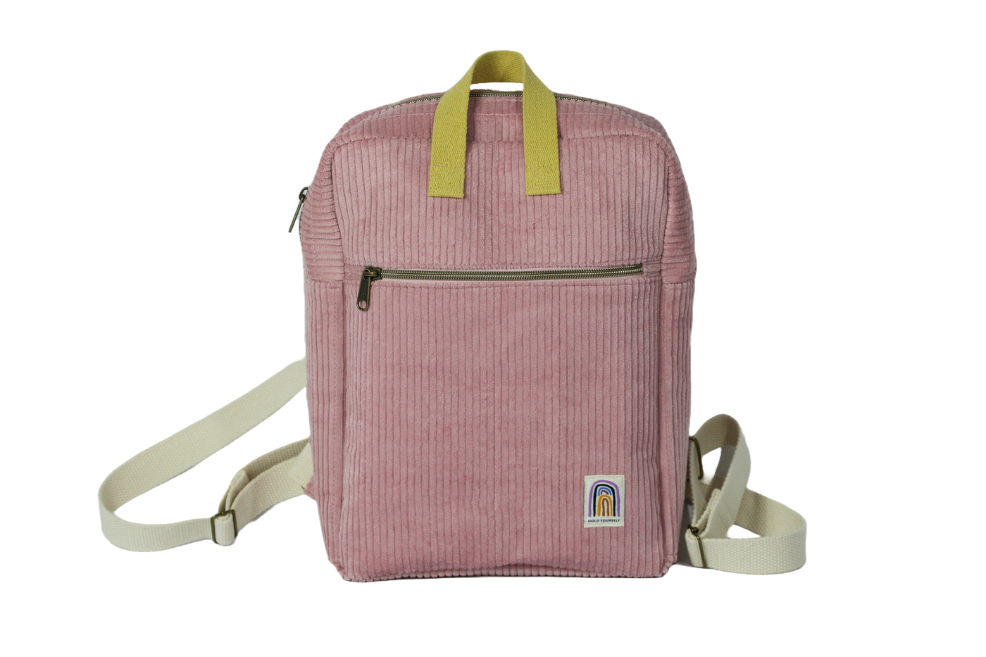 Manšestrový batoh růžový